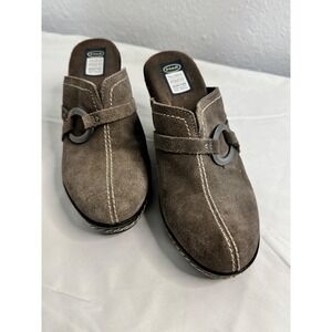 Dr Scholls Burner Suede Slip On Clogs Mules Tan Women Size 7 5M